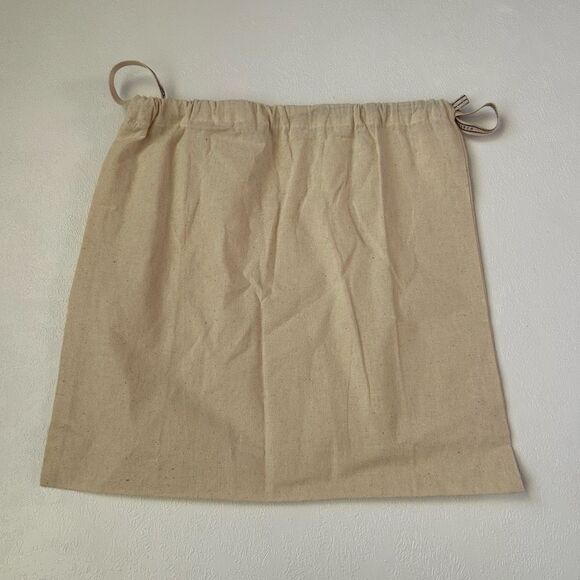 Tory Burch Canvas Drawstring Dust Bag | Logo Storage Pouch Neutral Beige - Picture 1 of 7